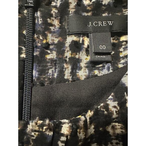 J Crew Abstract Plaid Print Short Sleeve Silk Blend Sheath Dress Size 00 - Picture 4 of 4